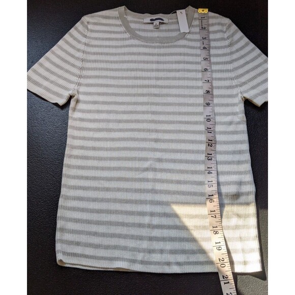 Madewell Sweater T-shirt Striped Short Sleeve Micro Ribbed Size XS - Picture 6 of 9